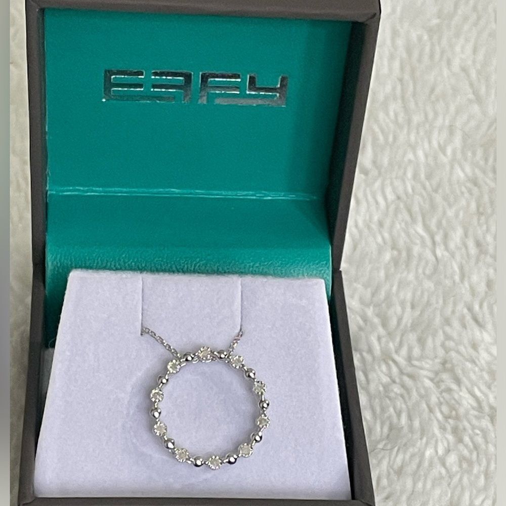 EFFY Diamond and Sterling Silver Reflection Necklace. New in box with tags